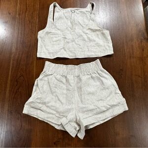 Reformation 100% Linen Set Top Costal Summer Capsule Natural Fiber Size 6